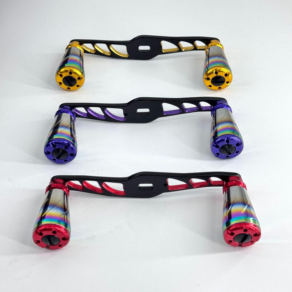 Full Metal Fishing Reel Crank Arm: Metal Handle Knob, DIY Lure Modification, Water Drop Design, Aluminum Alloy, Universal Electroplating Accessories