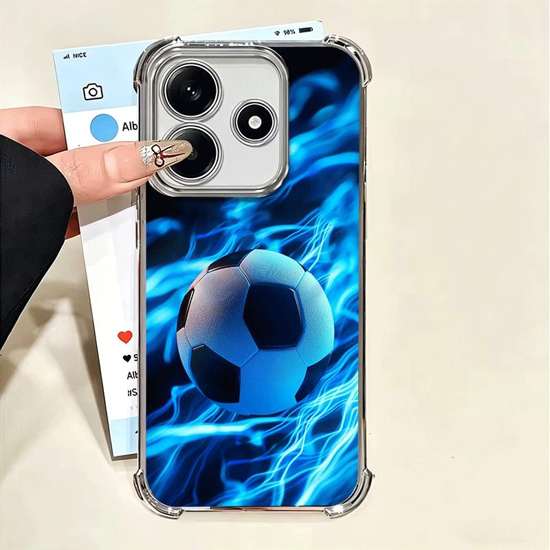 

Football Soccer Ball Design Plating Phone Case For Xiaomi Poco X5 X6 X7 X8 Pro Max F8 Ultra F7 M8 M7 M5S Redmi 15C 15 14C 13C 13 Xiaomi Poco F8 Ultra