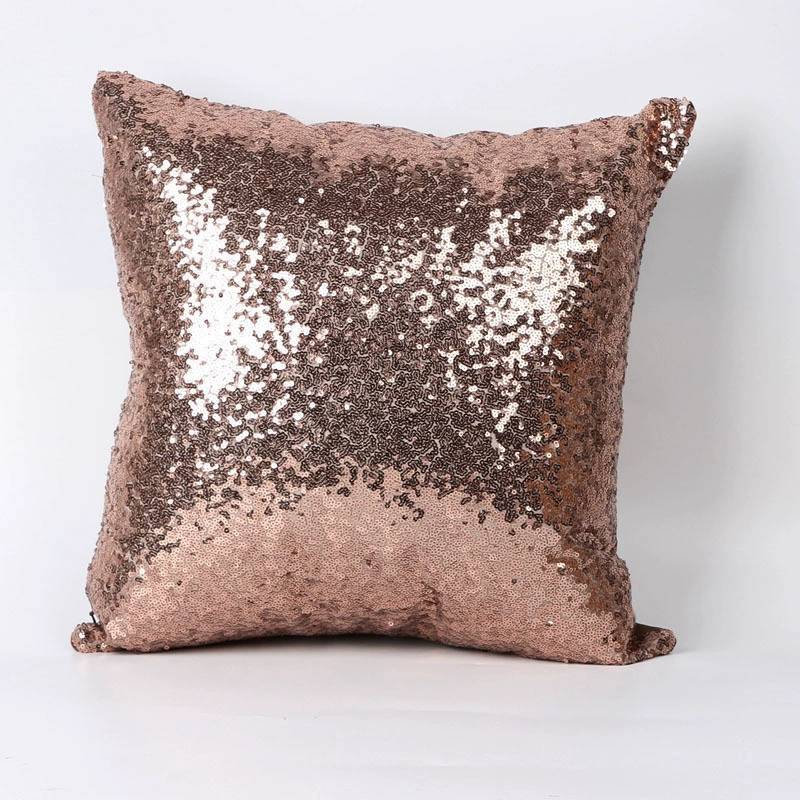 Chameleon Fabric Sequin Pillowcase With Solid Color For Living Room Decor