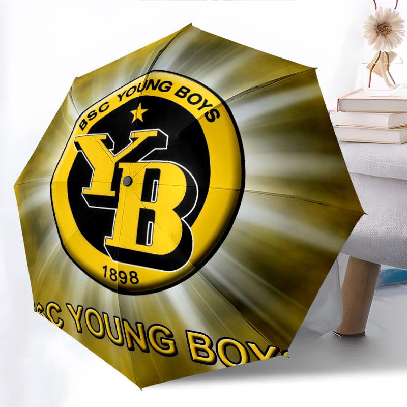 BSC Young Boys pattern, automatic folding umbrella, portable and foldable design, 8 ribs, a Christmas or birthday gift.