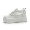 Little White Shoes Women's Inner Height Increases 2025 New Spring and Summer Mesh Breathable Cowhide Versatile Platform Shoes Casual Board Shoes Wome