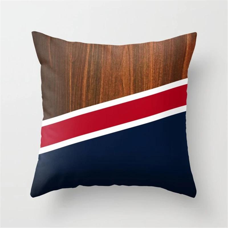 Juste De Coussin Géométrique Pour La Décoration Intérieure, Ferme, Oreiller De Canapé, Bois Créatif, Taie D'oreiller En Marbre Mars, Mode