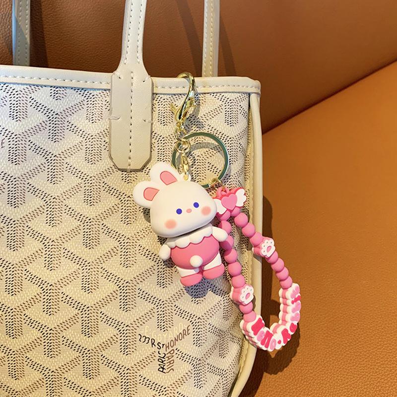 Children'S Fun Fun Fun Fun Rabbit Keychain Creative Student School Bag Pendant Cartoon Bear Car Keychain Pendant