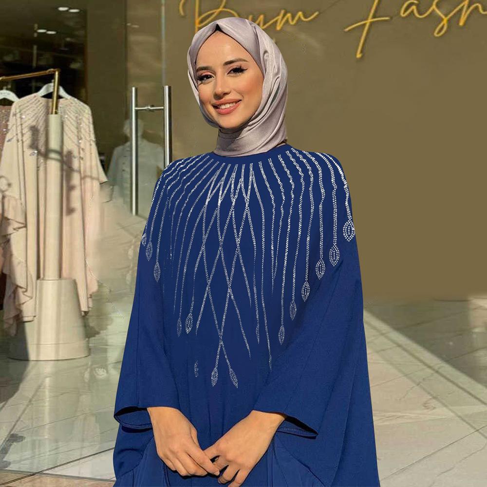 XQY500402 Bliskowschodni Damski Ubiór, Modna Gorący Diament Casual Luźna Dubajska Letnia Nowa Sukienka
