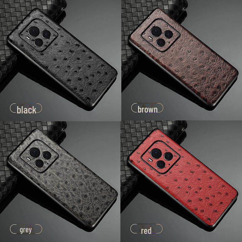 

Чехол для телефона Honor Magic6 Ultimate Edition из кожи с узором под страуса Magic5 Ultimate чёрный