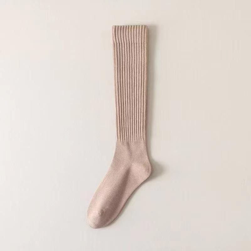 Verdickte Damen-Wollsocken in Knielänge mit Rippstruktur für Herbst/Winter