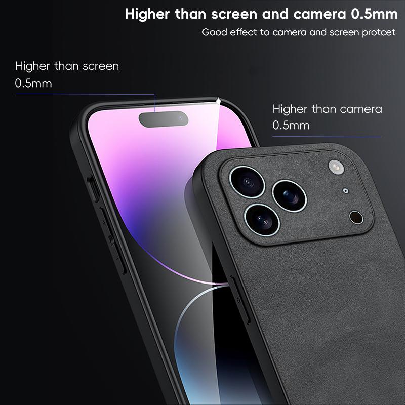 Retro Business PU Leather Slim Phone Case For IPhone 17 Pro Max Air 16 15 14 13 12 Plus Camera Full-pack Anti-Drop Protect Cover