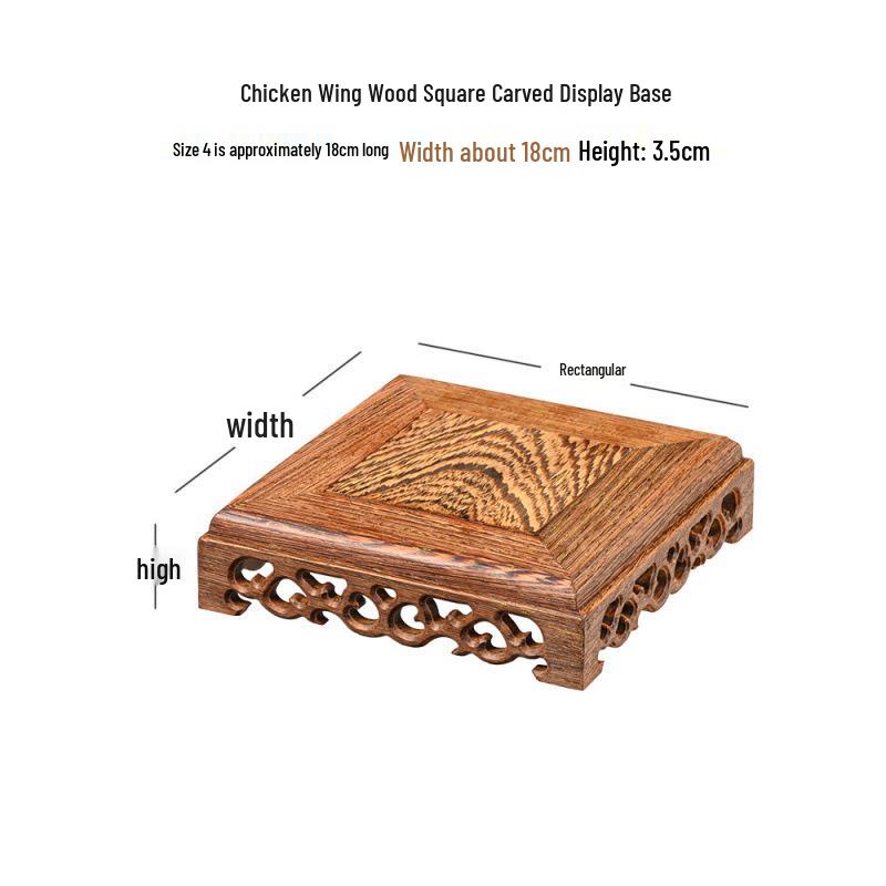 Base en Bois Massif Wengé et Palissandre pour Ornements Artisanaux: Vase, Pot en pierre, Bonsaï, Statue de Bouddha, Support d'exposition pour théière