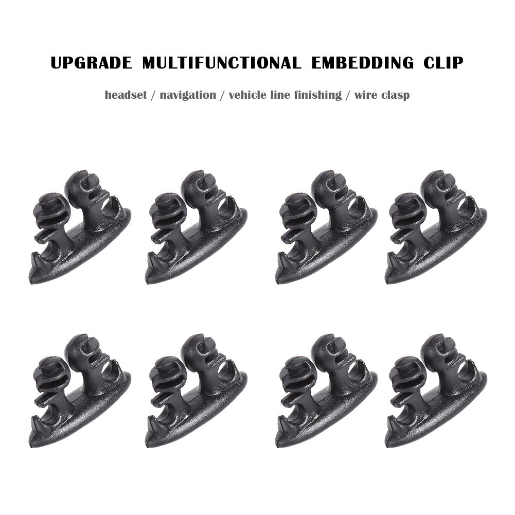 8pcs Car Wire Clip Multifunction Cord Management Earphone USB Cable Clamp Holder 3 Clamps Dealing with Different Thickness Wires