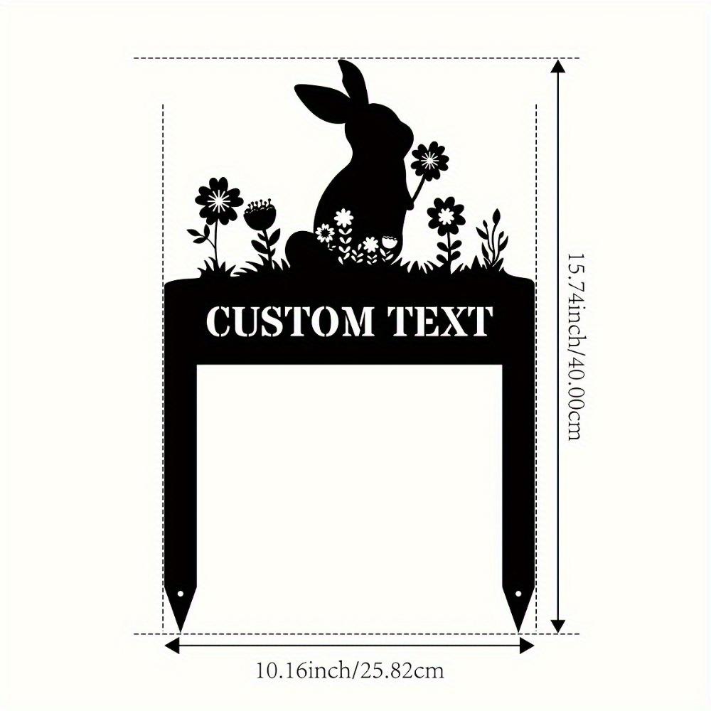 Exclusive Custom Bunny Garden Spike Iron Marker Lawn Courtyard Ground Adornment Holiday Decor
