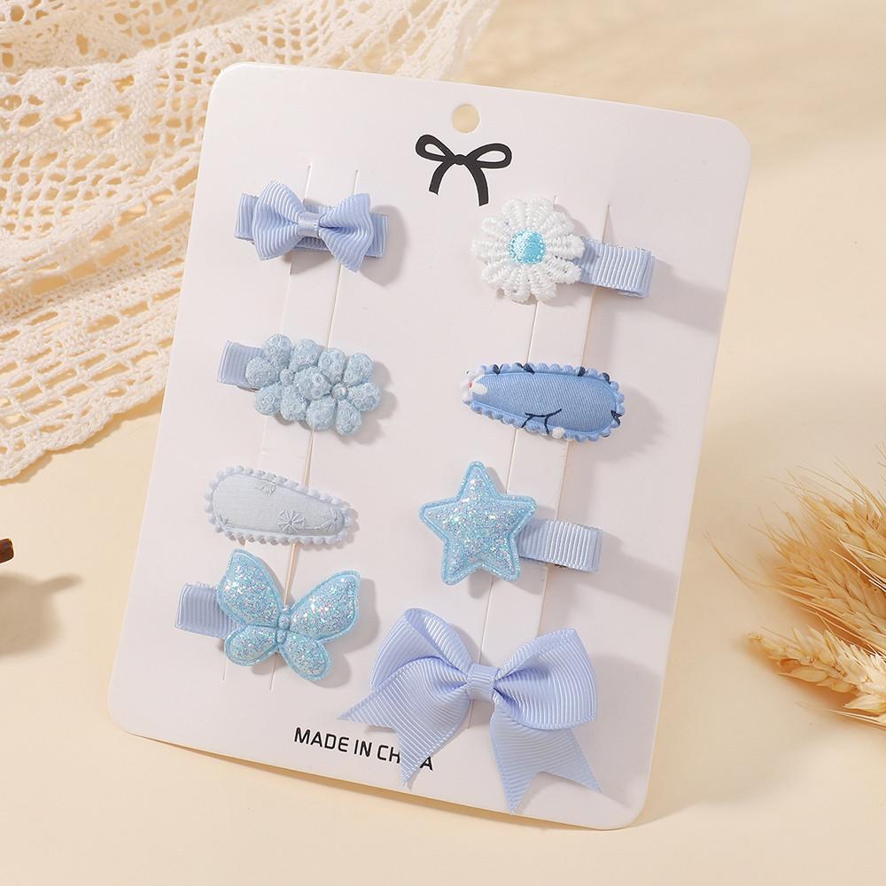 8Pcs/Set Girls Lovely Barrette Hairclips Sweet Bowknot Minni Hair Clips for Girls Fresh Hair Accessories Gift
