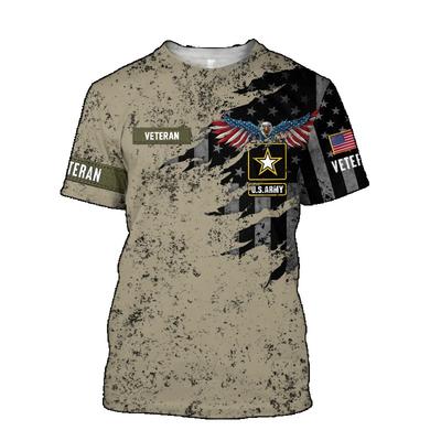 Najnowszy kombinezon US Marine Corps Soldier Camouflage Drukowana w 3D Uliczna Letnia Casualowa Moda Męski T-shirt z Krótkim Rękawem i Okrągłym Dekoltem