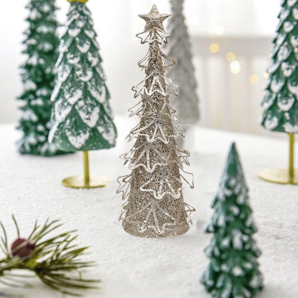Glitter Christmas Tree LED Light Champagne Christmas Tree Desktop  Gift