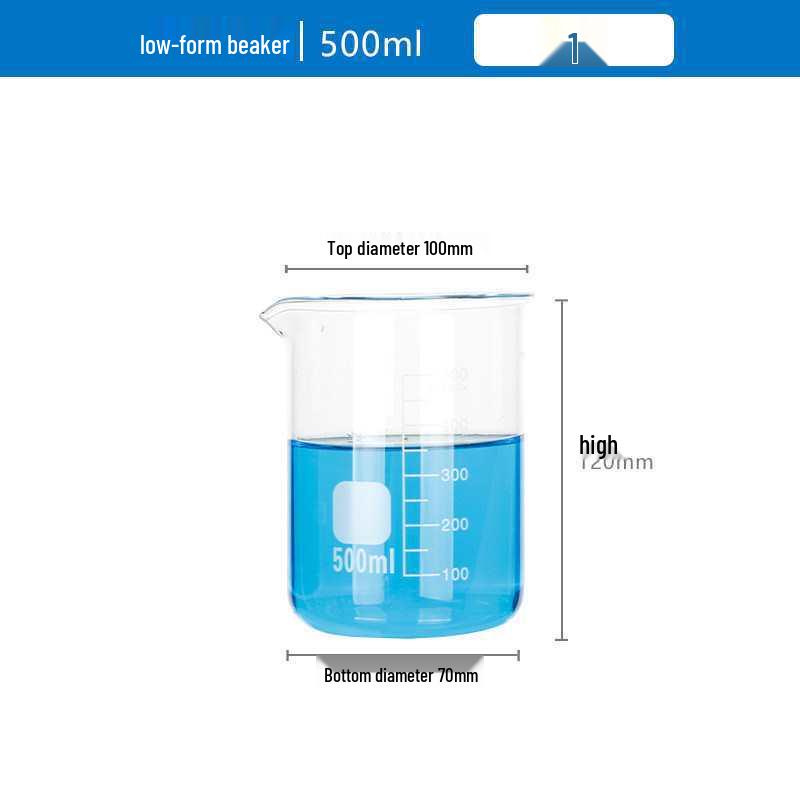 Pahar de laborator gradat din sticlă borosilicată de înaltă calitate, rezistent la căldură, disponibil în mărimi de 5/50/100/250/1000/2000ml