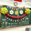 Children's Day Classroom Decorations: Blackboard, Flowers, Balloons, Flag Banners for Kindergarten Atmosphere and Photo Setup