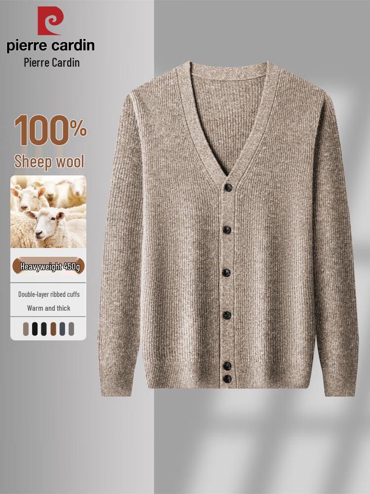 Pierre Cardin Men's Merino Wool V-Neck Cardigan