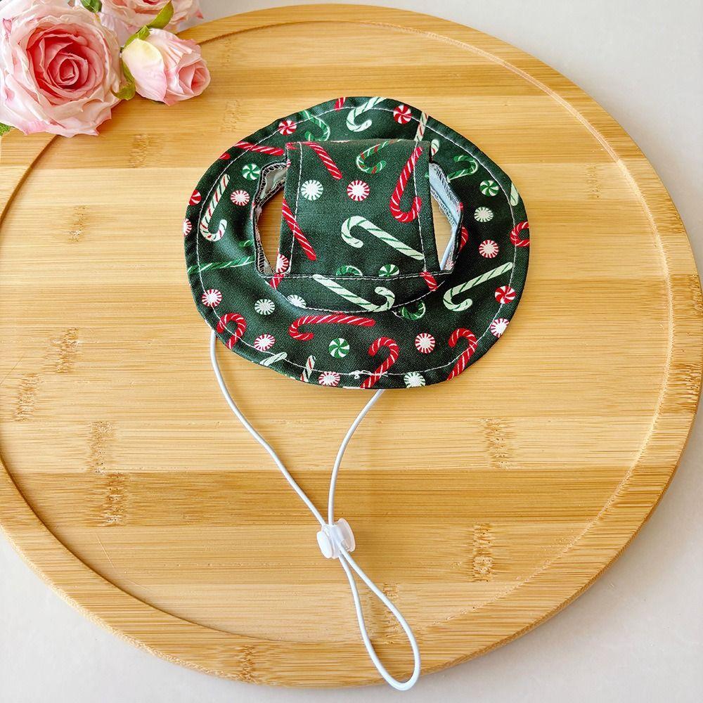 Plaid Pattern Cat Neck Tie Leash Ring .Plaid Puppy Hat Christmas Pet Collar Puppy Kittens