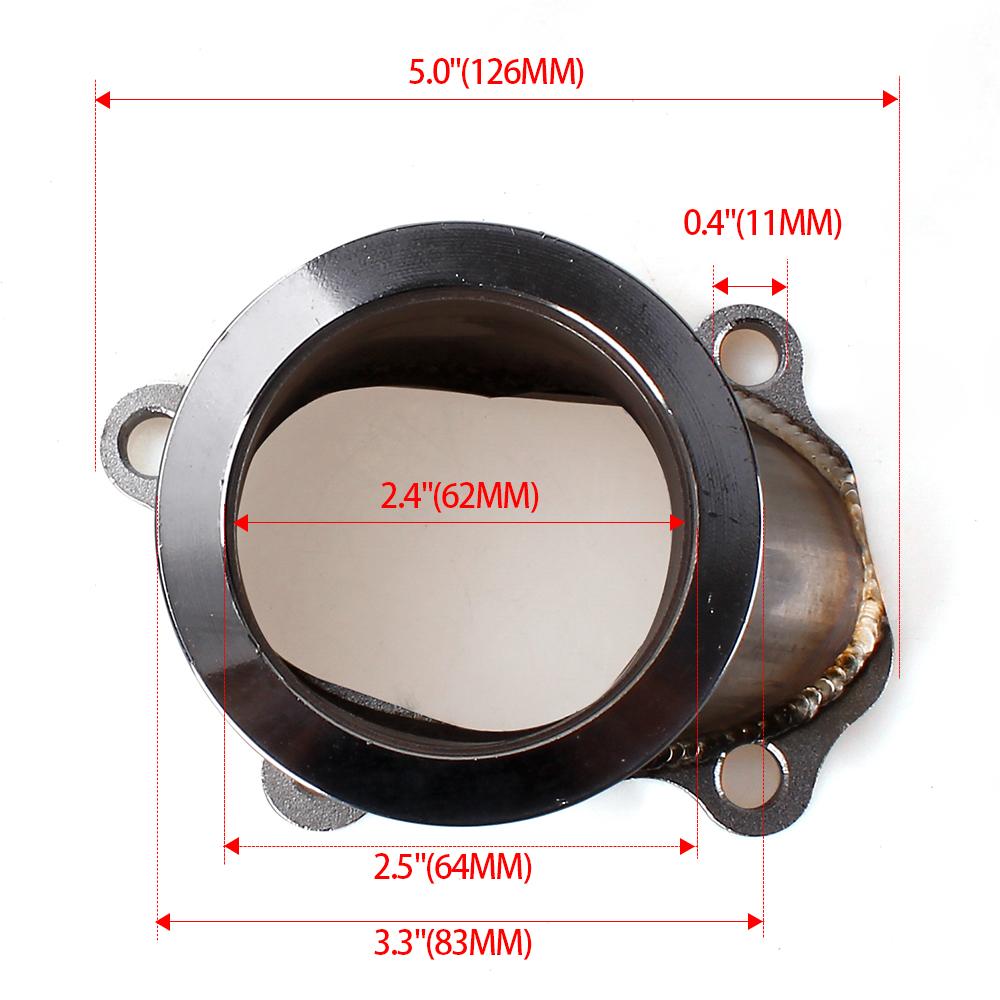 MUGE-Adaptateur de Bride V-bande 5 Boulons vers 2,5"/ 63mm pour Down Pipe Turbo MUGE-Turbo pour GT25 GT28 T25 T28 BOV085