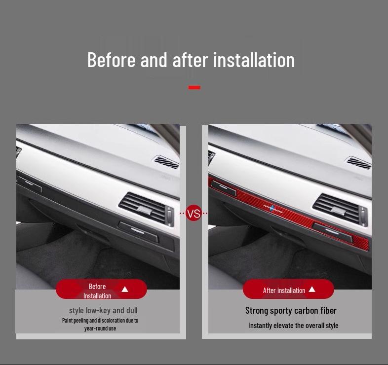 BMW E90/E92/E93 Seria 3 Wykończenie Wnętrza z Włókna Węglowego na Konsolę i Uchwyt na Kubek.