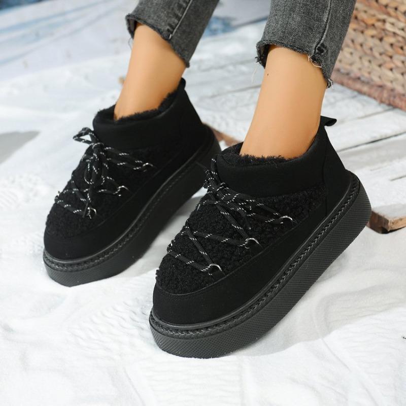 Winter New Thick-soled Velvet Thickened Snow Boots for Women, Large Size Warm Towel, Short Boots, Cotton Shoes for Women