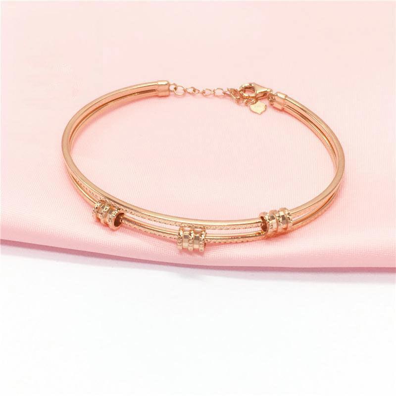 Фиолетовый Позолоченный Розовое Золото Цвет Золото Мода Иностранный Стиль Простой Тонкая Талия Двухслойный Браслет