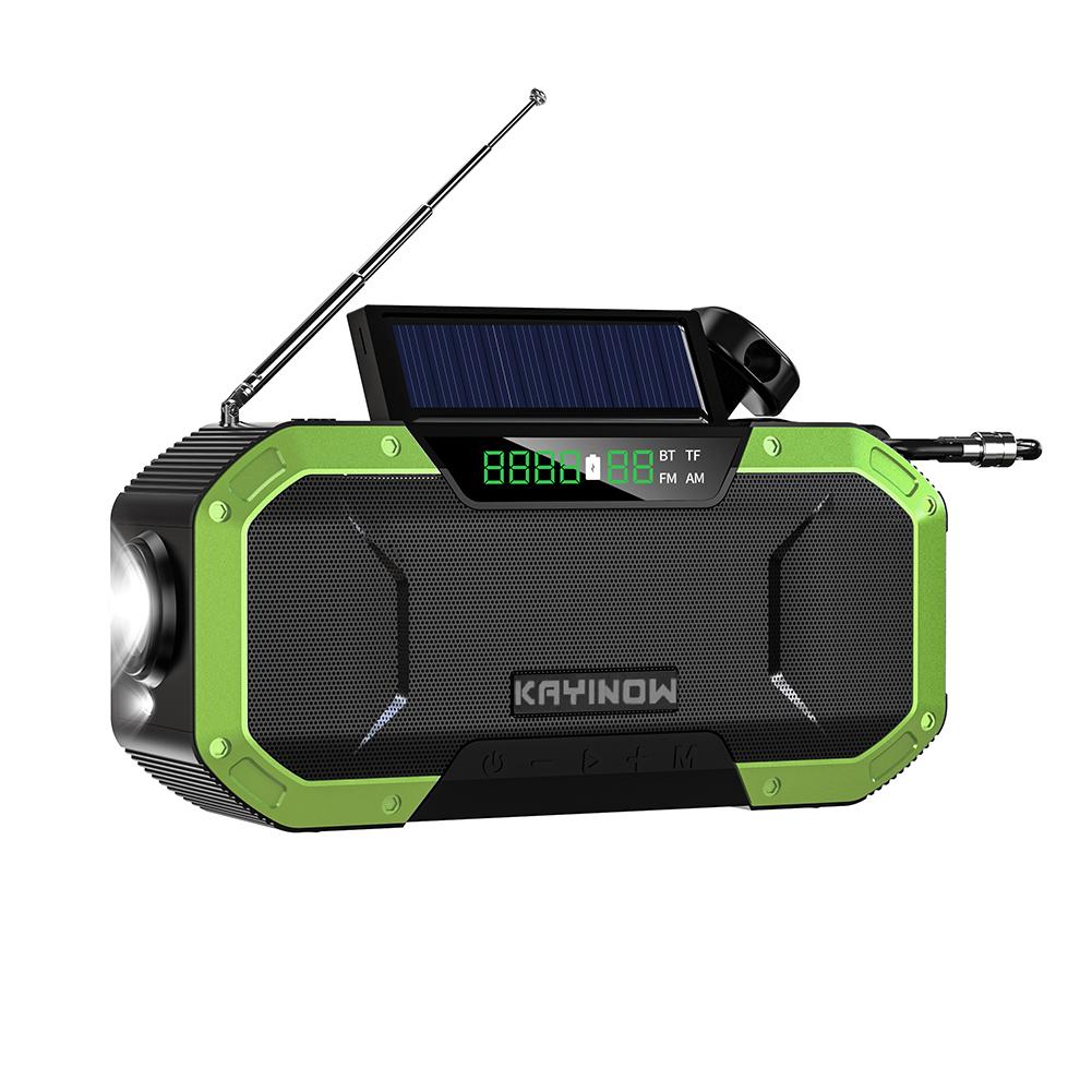 Portable Radio Hand Crank AM FM Emergency Flashlight Solar Charging 5000mAh Power Bank for Cell Phone