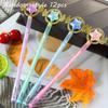 12Pcs Pens Black Ink ST Nib Fairy Stick Gel Pen Quick-Drying 0.5mm Neutral Gel Pens Office Creative Fairy Magic Wand Shape Gel Pen Girl Heart Star Che