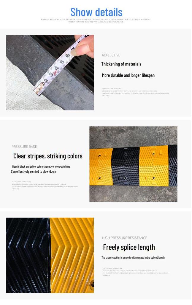 High Load Capacity Rubber Speed Bump for Car & Road Safety