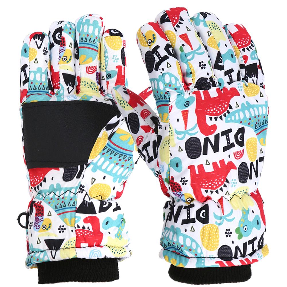 

Dinosaur Print Children s Winter Ski Gloves - Warm, Fashionable, High-Quality Cold Protection Large (8-12 years)