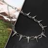 Tenghong2021 Punk Spike Chokers Goth Necklaces Mens Chain Choker Collar Punk Streetwear Handmade Adjustable Vintage Rivet Jewelry for Women Girls