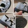 Kids Fashion Leather Shoes Spring Children Mary Jane Bean Shoes Girls Bow Princess Flat Shoes