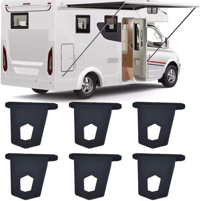 Cârlige ABS pentru copertină cort de camping exterior, inel cu clemă, suporturi pentru haine, cuier pentru rulotă, camper, caravană, suport pentru lumini de petrecere /negru