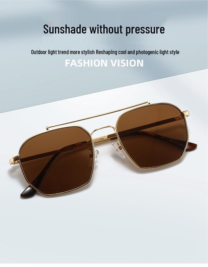 2026 Double Bridge Fashion Aviator Sunglasses - Men’s Street Style Sun Protection