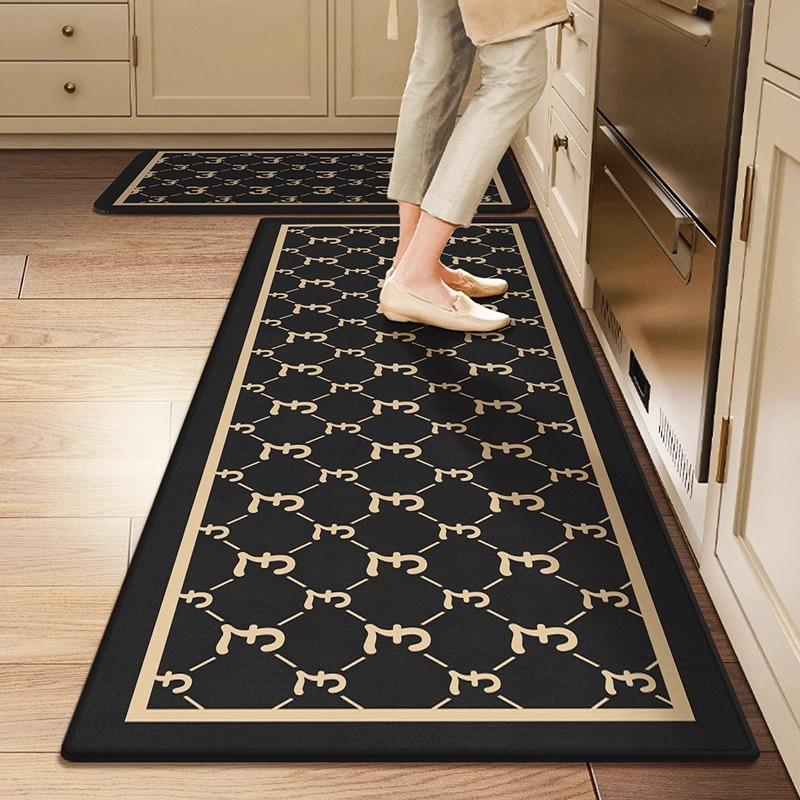 Non-slip Kitchen Mat for Floor Long Strip Runner Rugs Waterproof Anti-fouling Oil-proof Kitchen Carpet PVC Leather Washable Mats