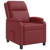 Massage Recliner Chair Wine Red Artificial Leather