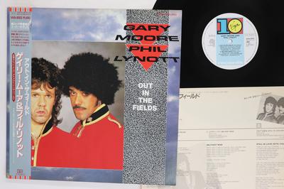 Disco de 12 pulgadas GARY MOORE PHIL LYNOTT Out In The Fields 14VA9003PROMO 10 Discos 1985 Japón Obi Rock Usado
