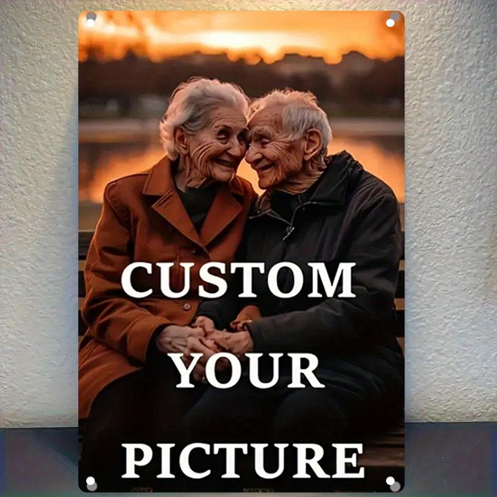 Personalized Image Metal Tin Plaque Custom Text Wall Art Retro Decoration for Farmhouse Man Cave Pub Ideal Gift for Relatives