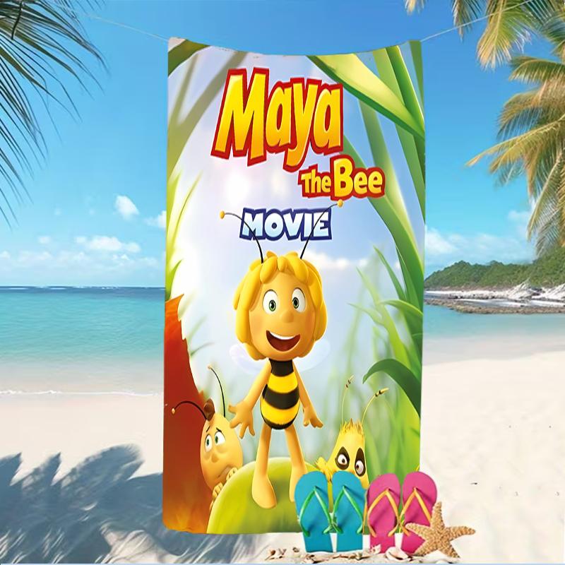 Beach Towel with Maya the bee Pattern - soft,absorbent,machine washable Lightweight&Modern,swimming,Travel Essentials