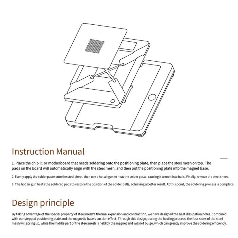 IPX17 Middle Layer Alignment Reballing Stencil Kit For Phone 17Air/17Pro/17ProMax Durability Steel Mesh Fixture Tool