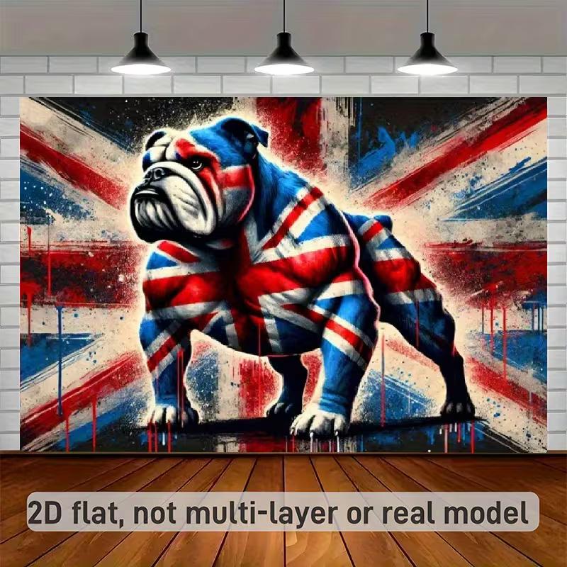 

2D Street Style British Bulldog Tapestry, Union Jack Flag Graffiti Design 47.2x31.5inch/120*80cm