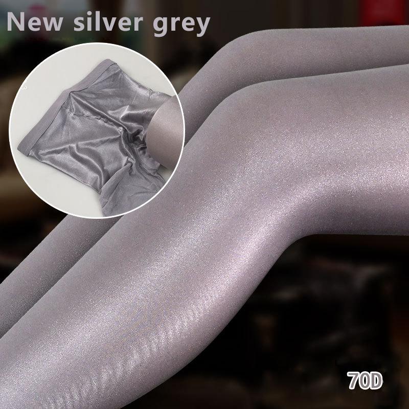 70D Chaussettes Sculptantes Sexy pour Femmes Chaussettes de Performance Huileuses Bas Collants Chaussettes Réfléchissantes Chaussettes Flash Huileuses One Size gray