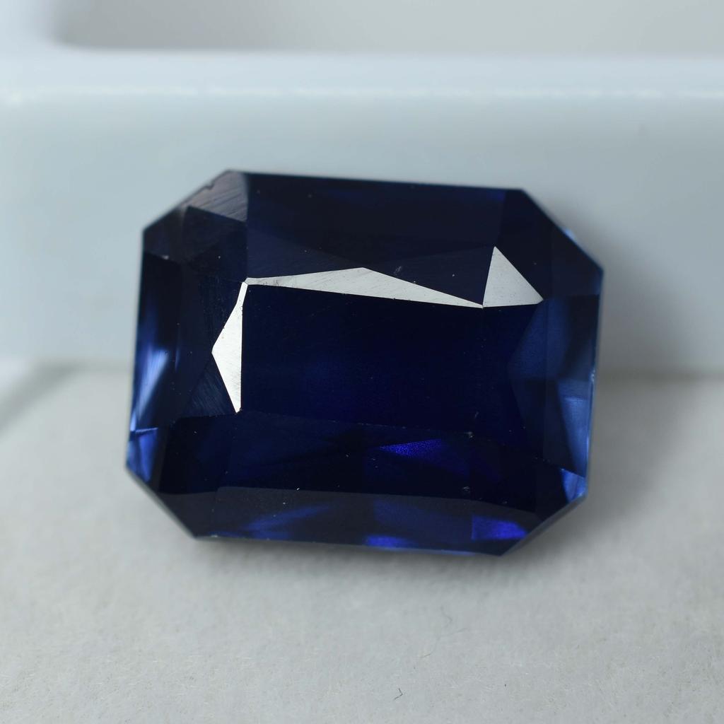 Ring Size Blue Sapphire Emerald Cut 8.65 Ct   Loose Gemstone Ring Size