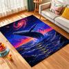 1PC Whale leaping under starry galaxy Print Carpet Rug for Living Room Bedroom Sofa Doormat Home Decor Non-slip Floor Mat