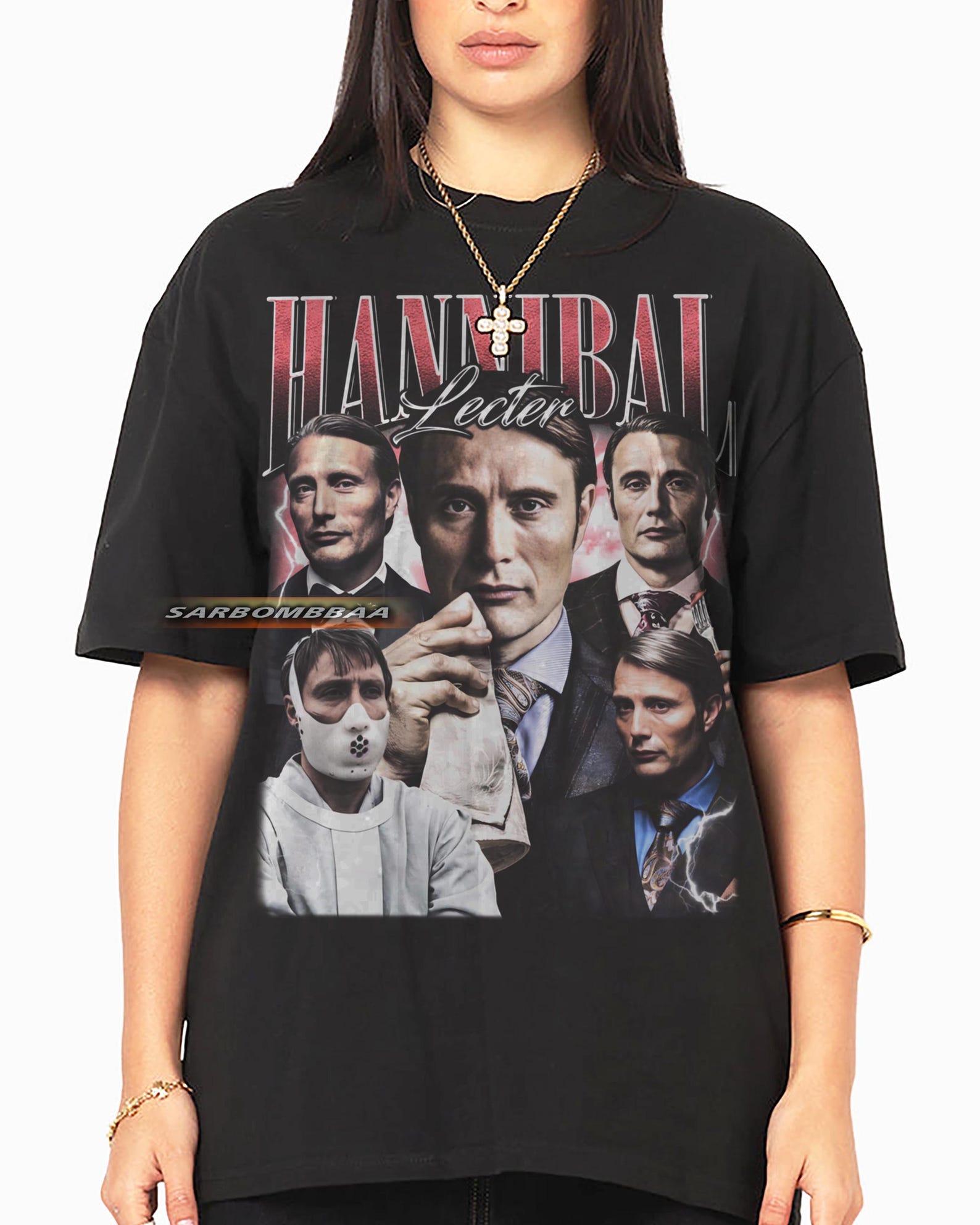 Hannibal Lecter Graphic T-Shirt, Vintage Style L