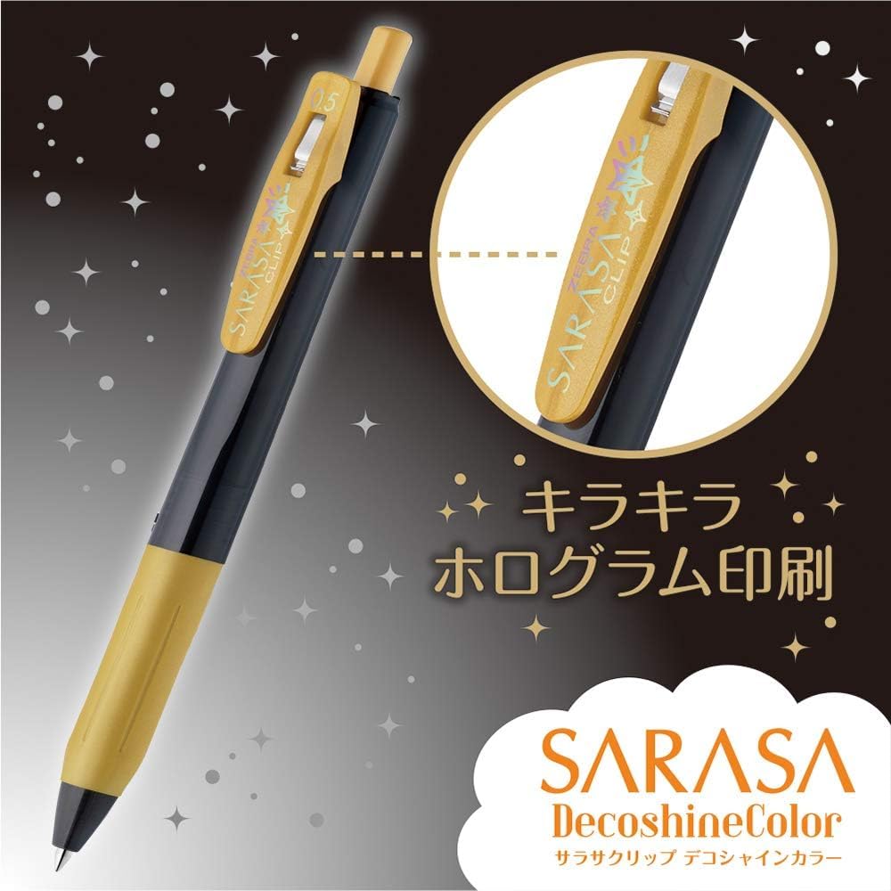 Zebra Sarasa Clip Gel Ballpoint Deco Pen, 0.5mm, Shine, 10-Color Set, N, JJ15-10C-SH-N