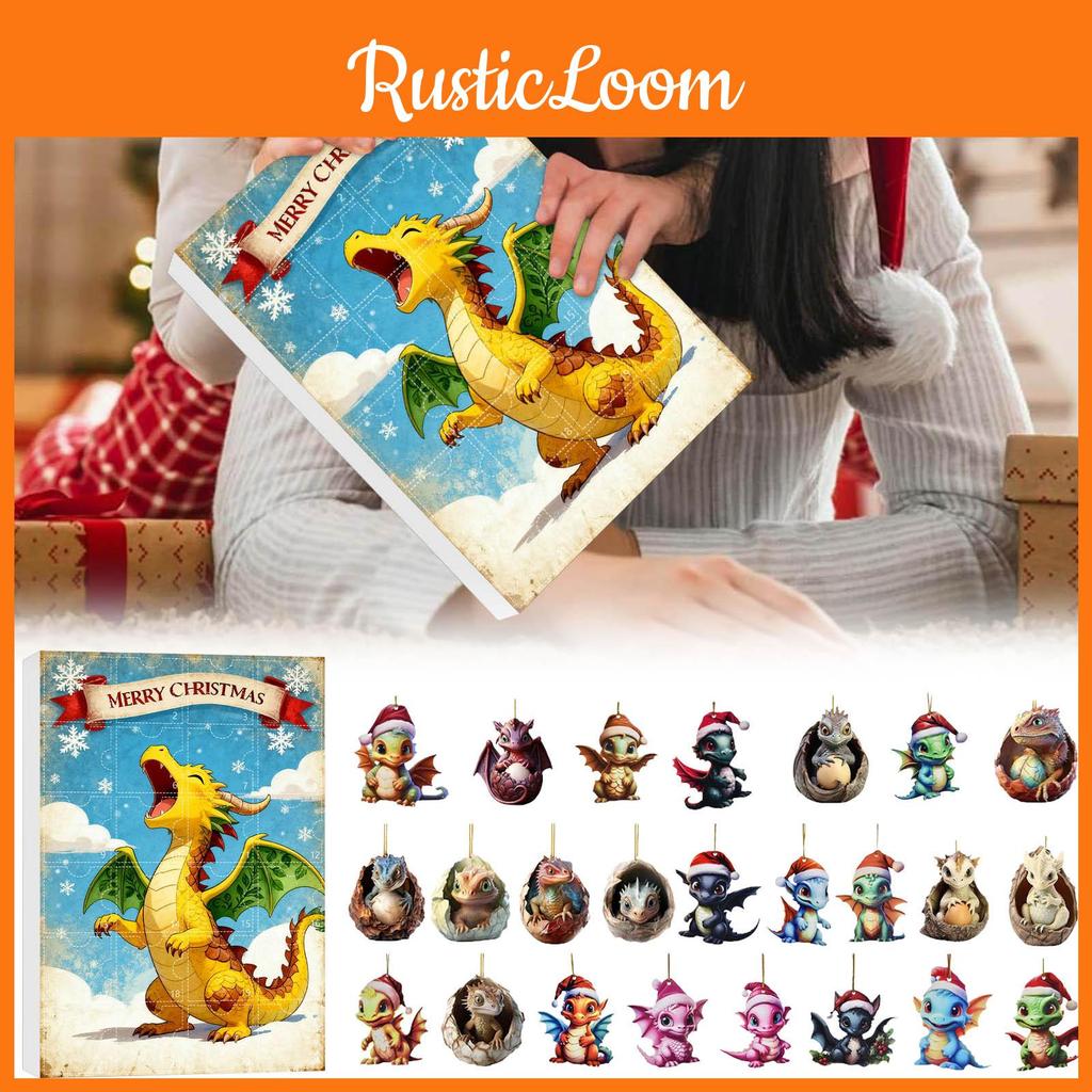 Christmas Countdown Calendar Blind Box With Cute Dragon Mini Decor For Holiday Party Gifts
