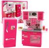 Leantoys Doll Kitchen Refrigerator Oven Accessories