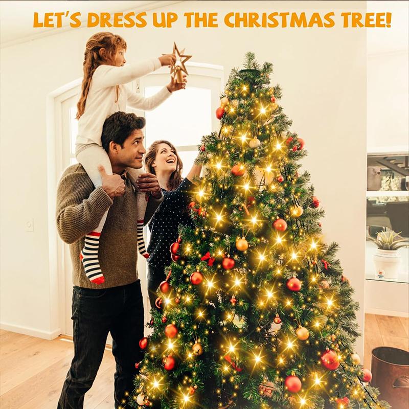 Christmas Tree String Lights with Green Ring Usb Charge Christmas Lights Waterproof String Light for Outdoor Indoor Xmas Decor