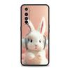 Soft TPU Case For Realme C67 C63 C55 C53 C25 C21 10 11 12 13 GT 2 3 5 Pro Plus 5G Phone Cover A Cute Rabbit With A Purple Hat