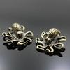 Brass Octopus Figurine Vintage Scratch-Proof Paperweight Desk Tea Pet Coloring Small Storage Rotatable Home Decor Crafts Lucky